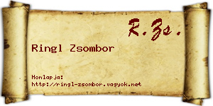 Ringl Zsombor névjegykártya
